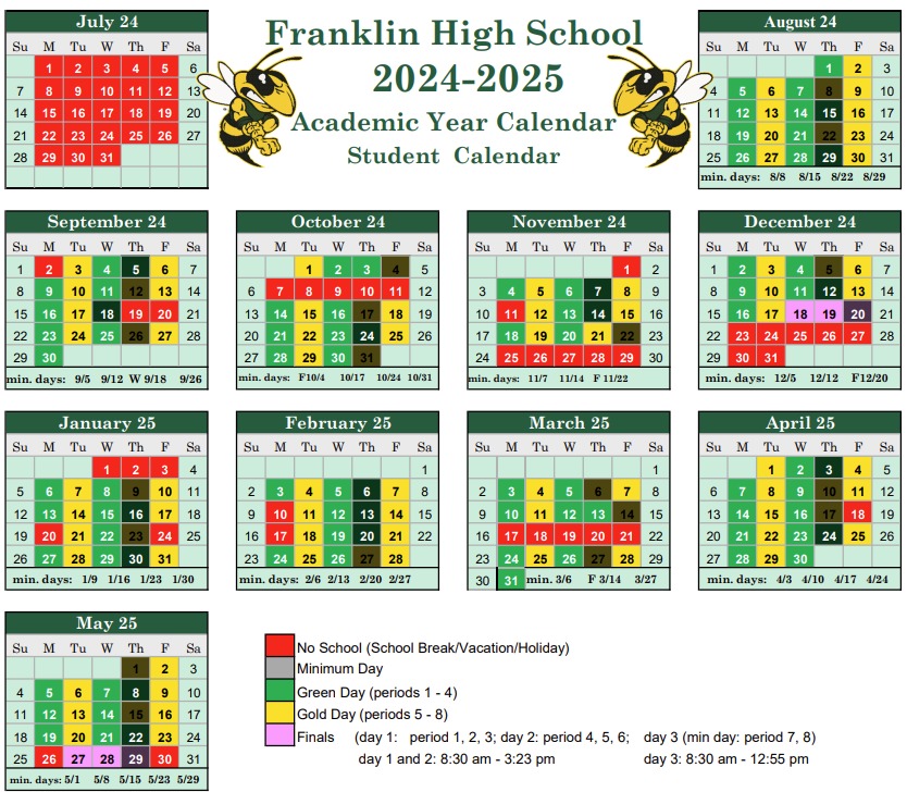 Student Academic Year Calendar 24- 25